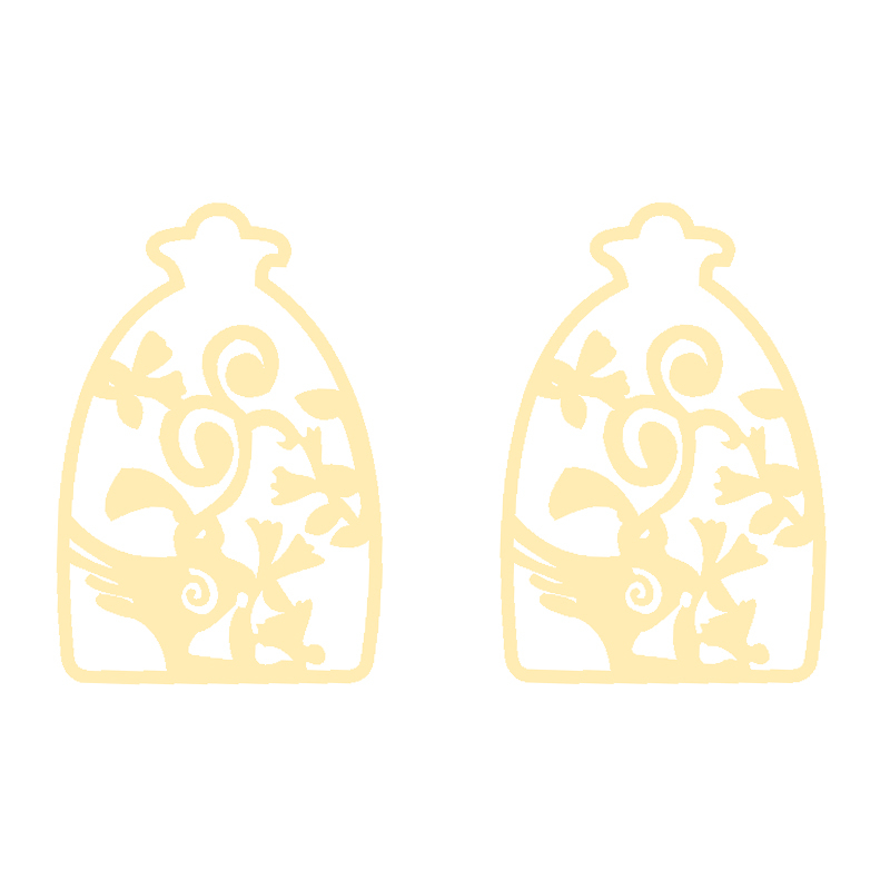 گوشواره طلا 18 عیار زنانه کرابو طرح گل و پرنده مدل Kr5290