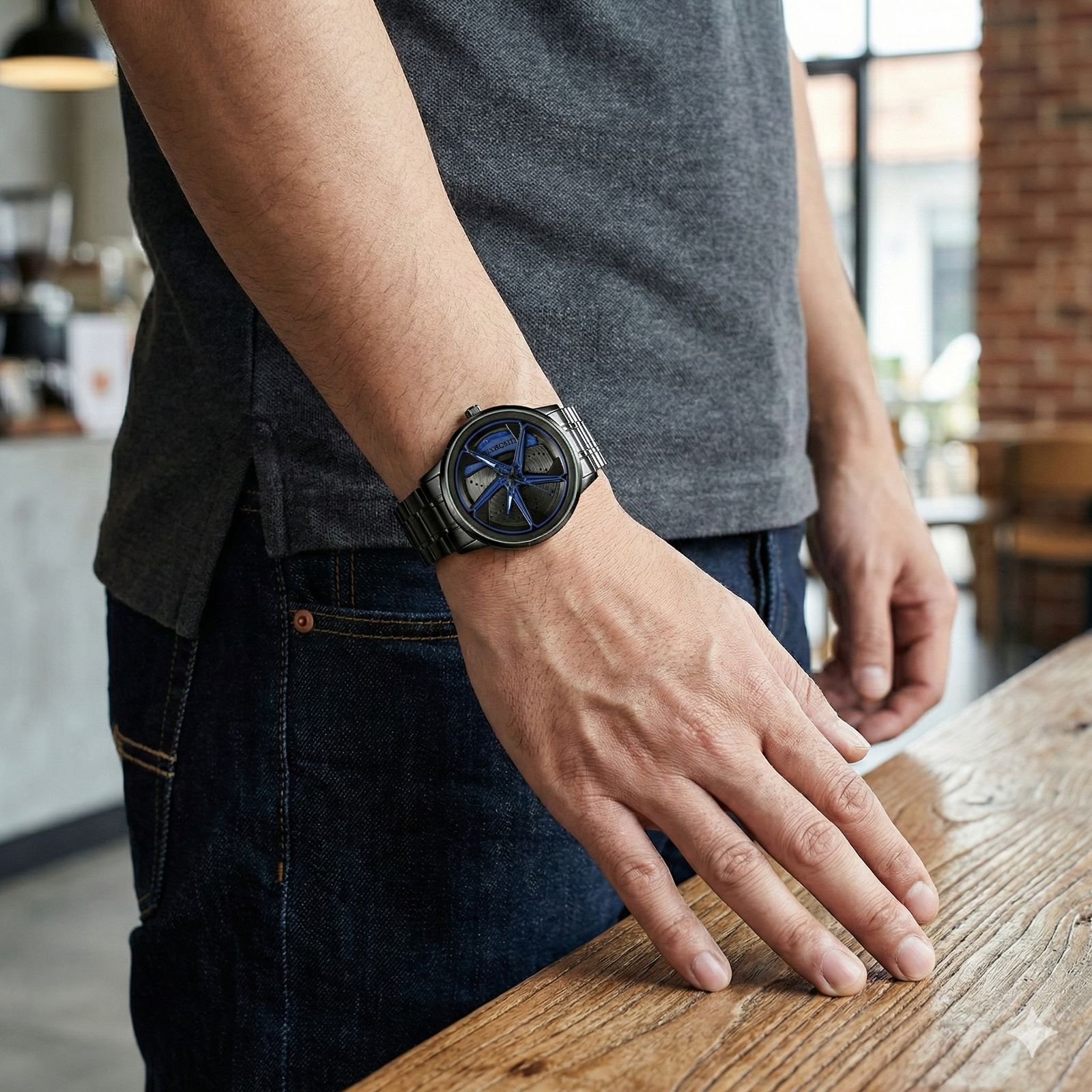 ساعت مچی عقربهای کوارتز مردانه بین باند مدل اسپرت صفحه رینگ چرخان کد BN001 - - 3