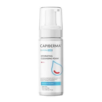فوم شست‌وشوی  صورت کپیدرما مدل HydraCap مناسب برای پوست خشک حجم 150 میلی لیتر