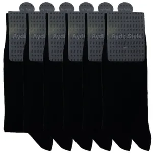 جوراب ساق بلند مردانه آیدی استایل مدل ساده نانو بسته 6 عددی