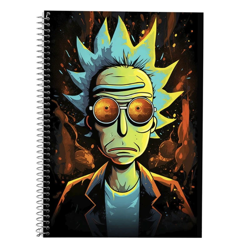 دفتر زبان 50 برگ مدوپد مدل دوخط طرح ریک اند مورتی rick&morty کد DF10851