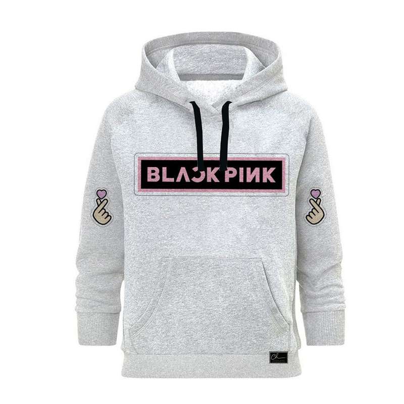 هودی زنانه مدل BLACK PINK کد B114 رنگ طوسی