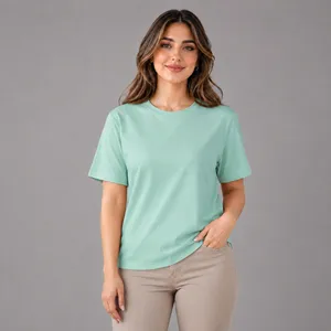 تی شرت زنانه آستین کوتاه نخی مدل پریا کد 3