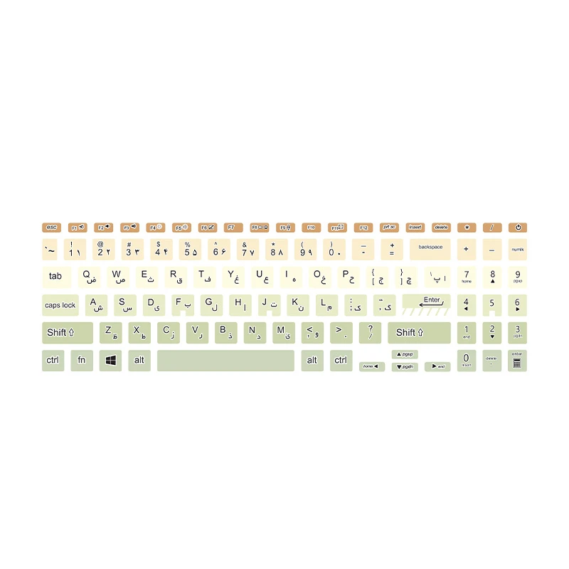برچسب حروف فارسی کیبورد توییجین و موییجین مدل colors 20 مناسب برای لپ تاپ ایسوس  Vivobook X1605V