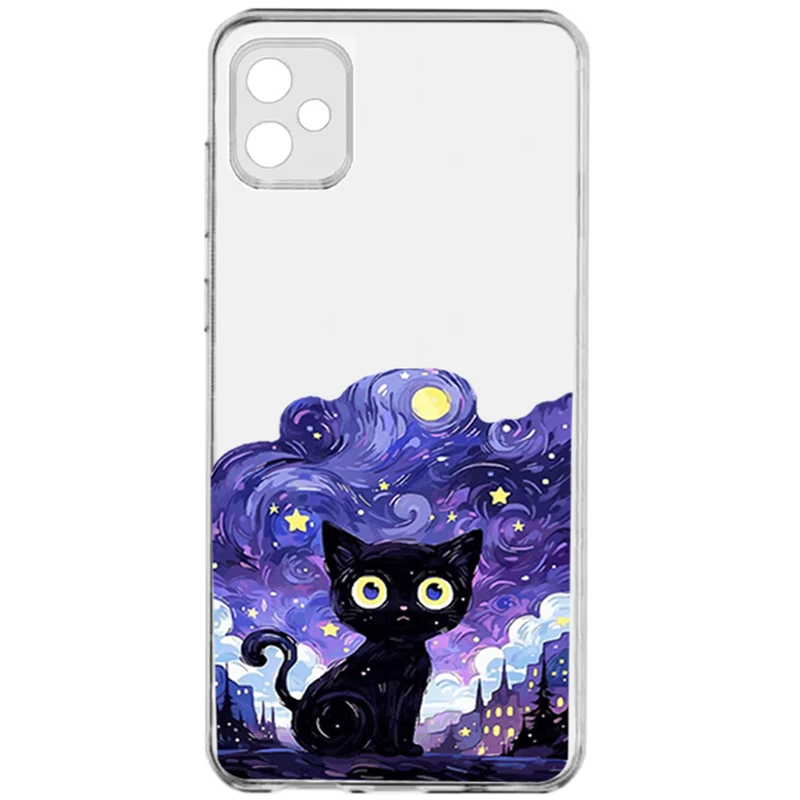 کاور طرح Purple Cat مناسب برای گوشی موبایل سامسونگ Galaxy A05