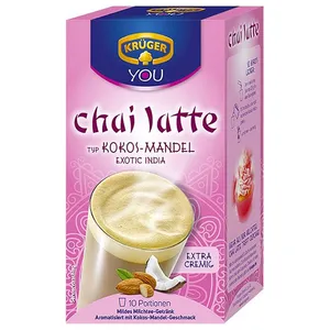 چای لاته kokos mandel با طعم بادام نارگیل کروگر یو  بسته 10 عددی