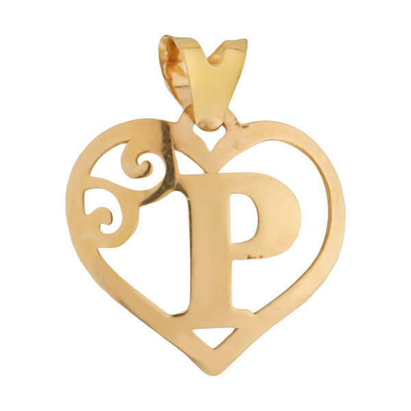 آویز گردنبند طلا 18 عیار زنانه مایا ماهک مدل MM1476 طرح حرف لاتین P و قلب