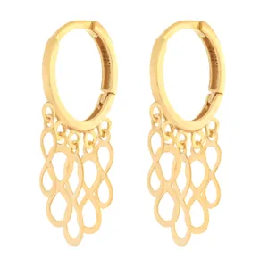 گوشواره طلا 18 عیار زنانه طلای مستجابی مدل روکو بی نهایت کد 60