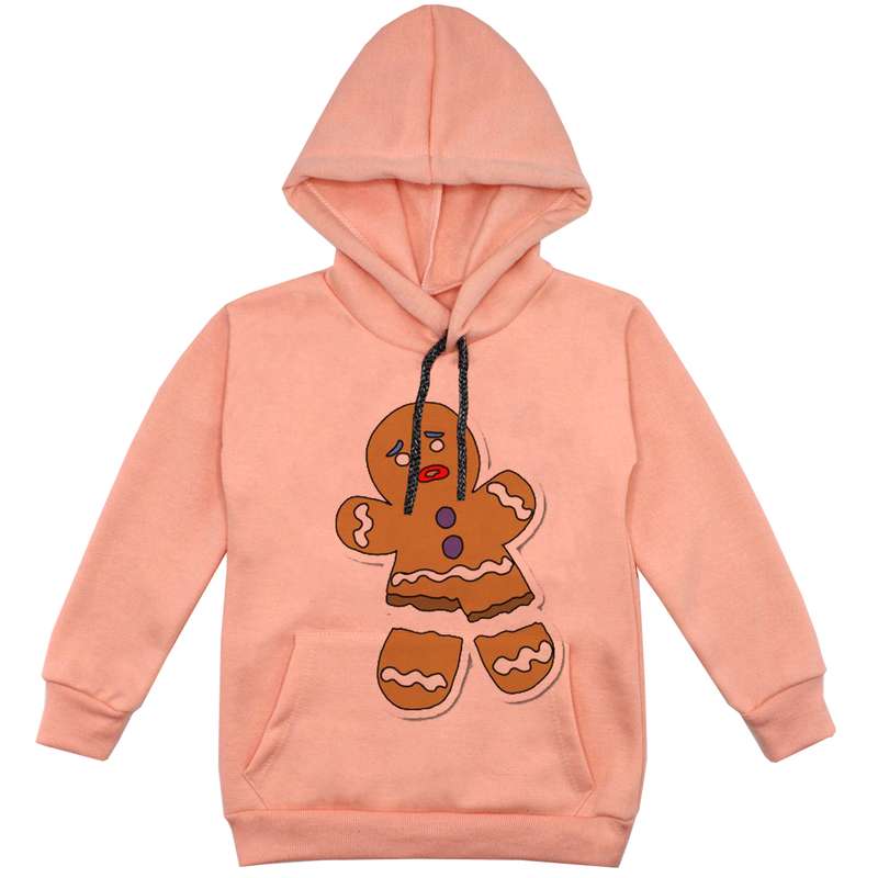 هودی پسرانه مدل بیسکوئیت آدمکی F150 رنگ گلبهی