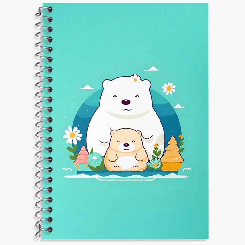 دفتر زبان 50 برگ خندالو مدل سه خط طرح خرس بامزه کد N2747