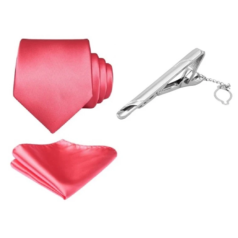 ست کراوات و دستمال جیب و گیره کراوات مردانه مدل TVF کد 42