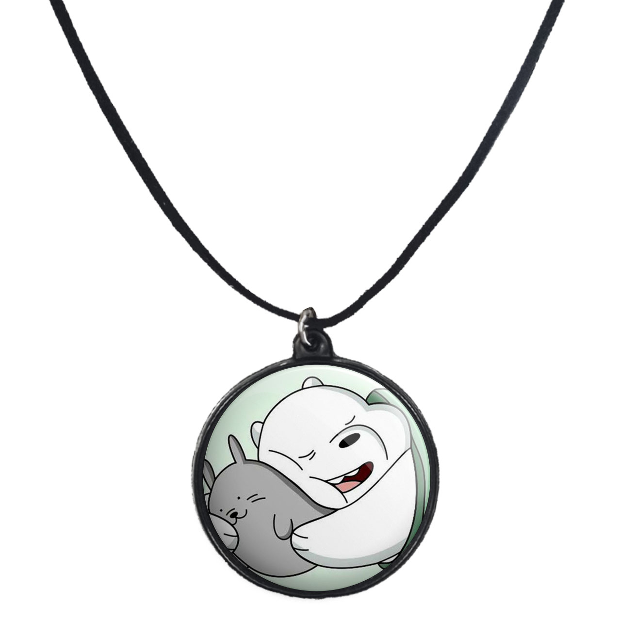 گردنبند پرمانه طرح خرس‌های کله‌فندقی کد pmb.10203 مدل دو طرفه