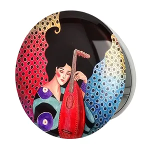 آینه جیبی خندالو طرح دخترونه مدل تاشو کد 6155 