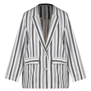 مانتو کتی زنانه مدل لینن راه راه کد AK1143