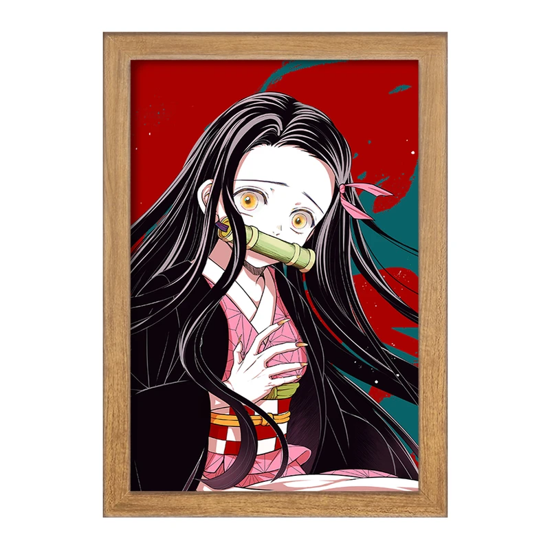 تابلو خندالو مدل نزوکو چان انیمه دختر  کد 12160