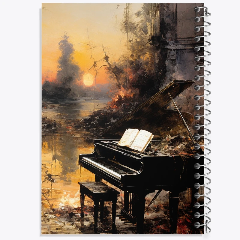 دفتر ژورنال نویسی 50 برگ خندالو مدل نقطه ای طرح پیانو کد F459