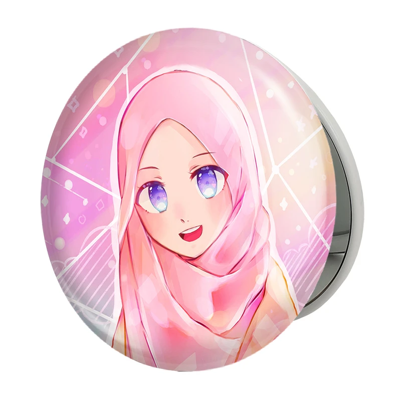 آینه جیبی خندالو طرح دخترانه باحجاب مدل تاشو کد 26003 