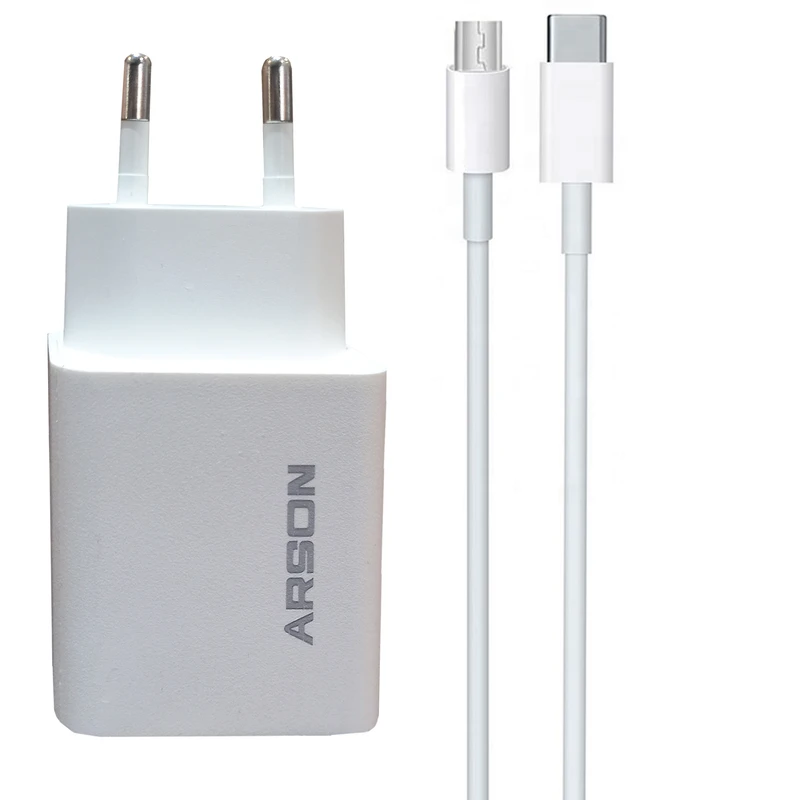 شارژر دیواری آرسون مدل AN-W20W به همراه کابل تبدیل MicroUSB