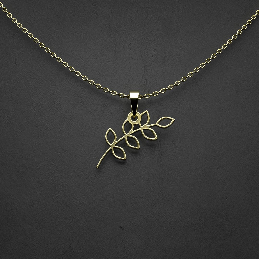 گردنبند طلا 18 عیار زنانه مدوپد مدل برگ کد L2-1-1227 -  - 7