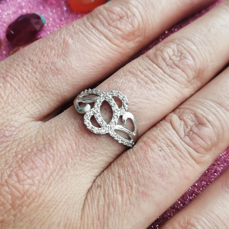 انگشتر نقره زنانه مدل حلقه نگین دار JW5024