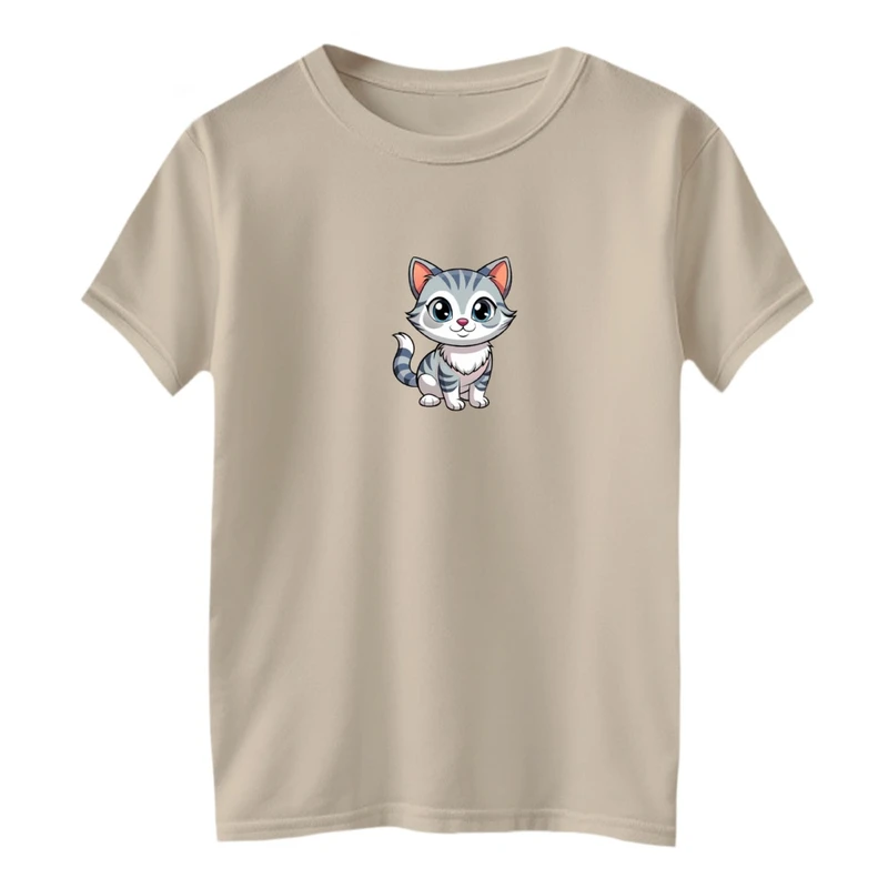 تی شرت آستین کوتاه بچگانه مدل گربه کد01