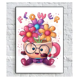 تابلو شاسی کودک مدل فنجان پر گل