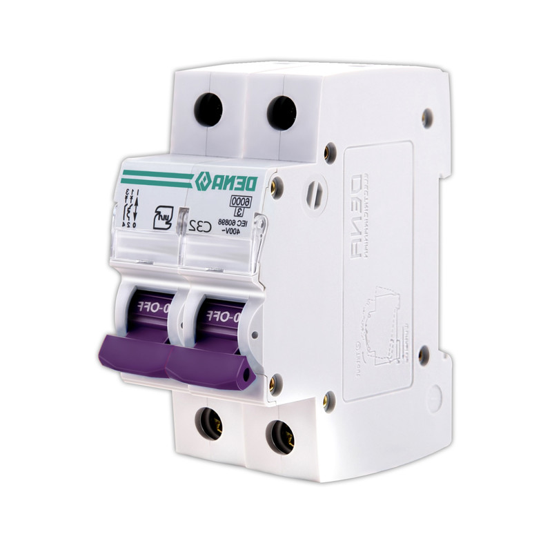 فیوز مینیاتوری دو فاز 32 آمپر دنا الکتریک ایرانیان مدل C32-6KA-2P