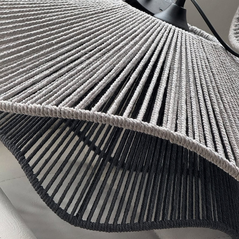 لوستر بافتنی مدل دفرمه مکرومه دو طبقه کد 6027