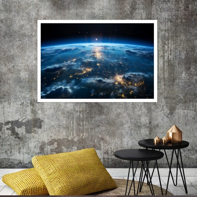 تابلو بکلیت طرح سطح زمین و کهکشان مدل قاب شاسی W-s8216