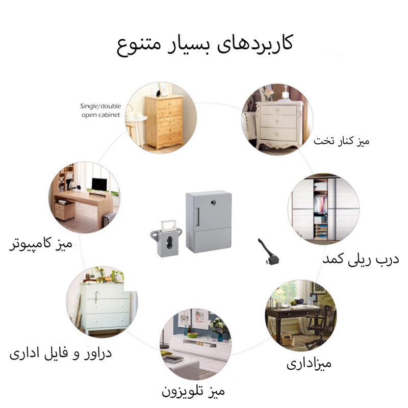 قفل مخفي كمدي كارتي مدل 9033