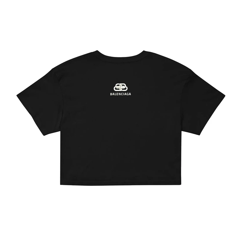 کراپ‌ تی‌شرت آستین کوتاه زنانه مدل CM18  رنگ مشکی