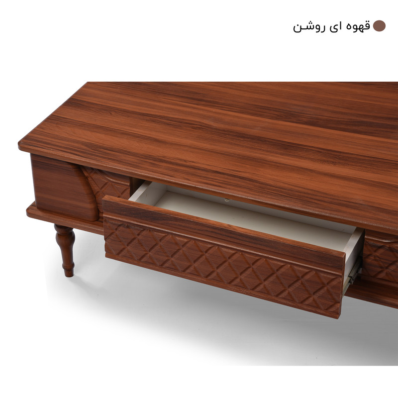 میز پذیرایی میز چوب مدل الماس مجموعه 4 عددی