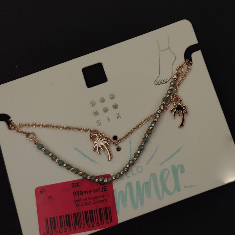 پابند زنانه سیکس مدل نخل آویز مجموعه 2 عددی پابند زنانه سیکس مدل نخل آویز مجموعه 2 عددی