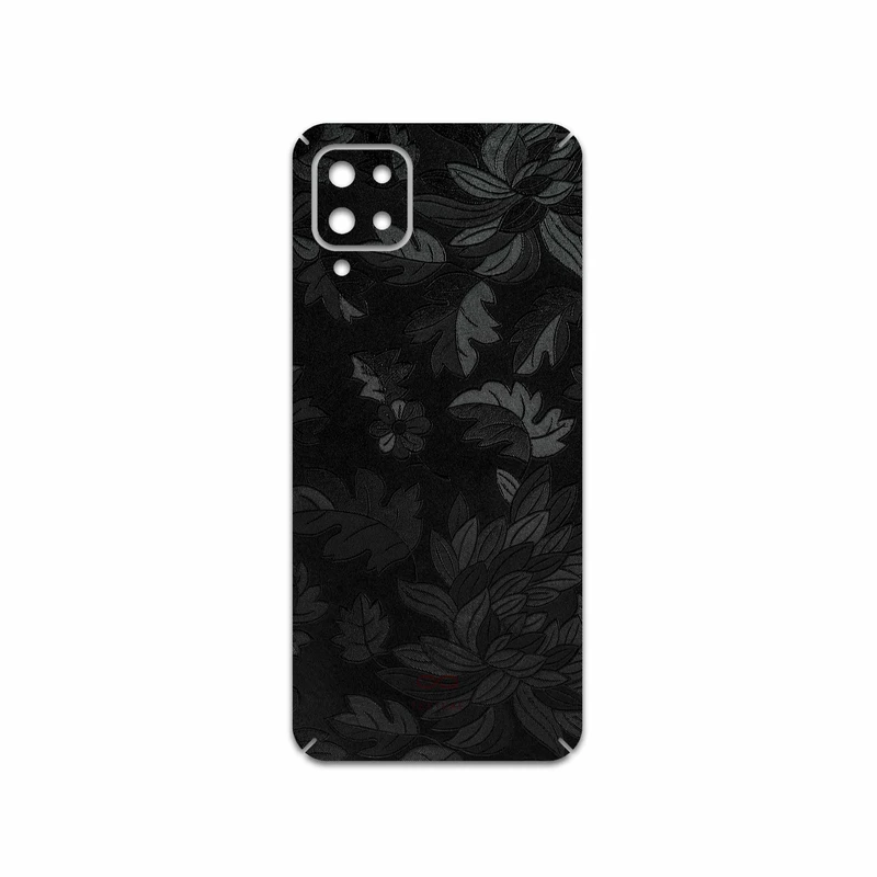 برچسب پوششی ماهوت مدل Black-Wildflower مناسب برای گوشی موبایل سامسونگ Galaxy A12 Nacho