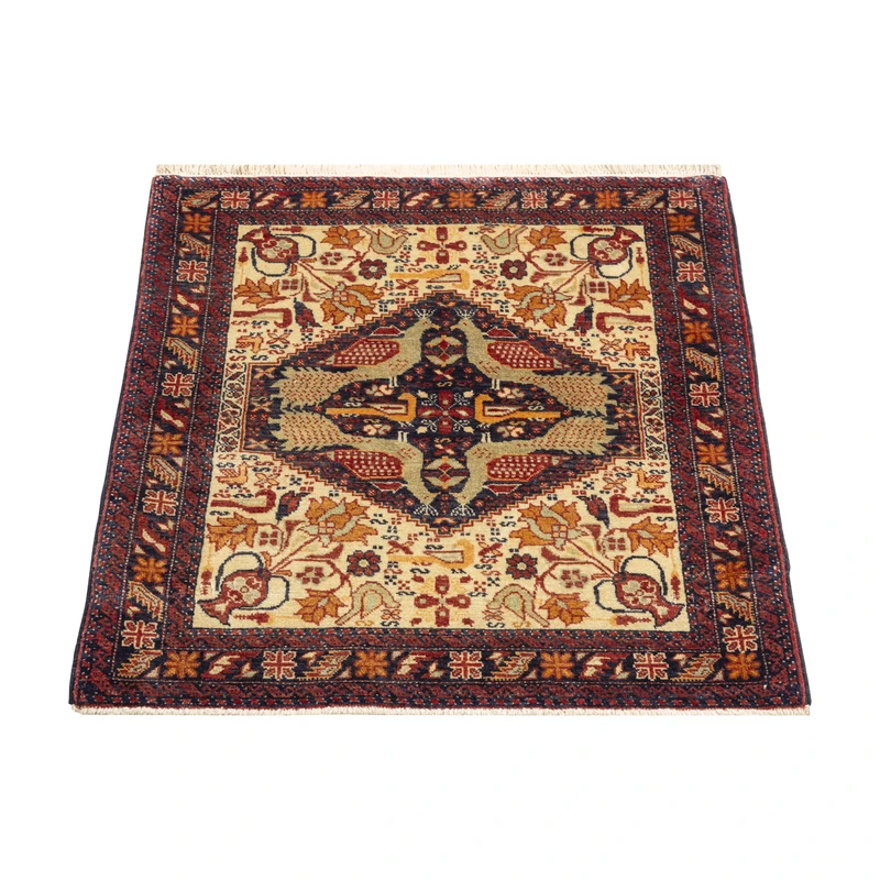 فرش دستبافت نیم متری طرح بلوچ کد 29P641 زمینه کرم