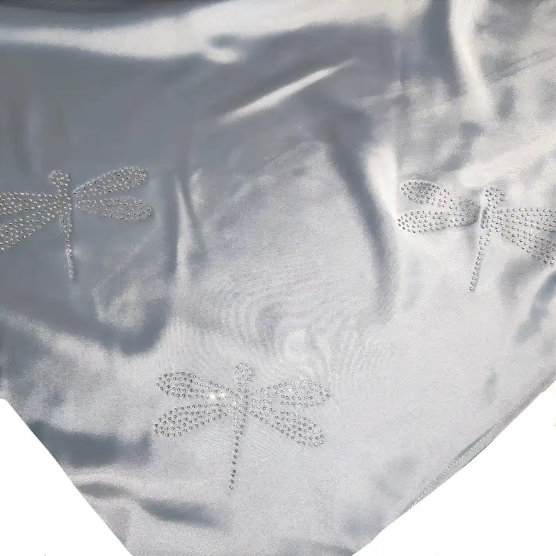 روسری زنانه مدل مینی ساتن ابریشم نگین کاری