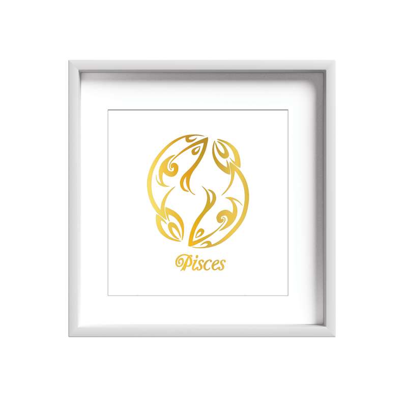 تابلو طلاکوب زرکات طرح سمبل ماه تولد اسفند مدل pisces