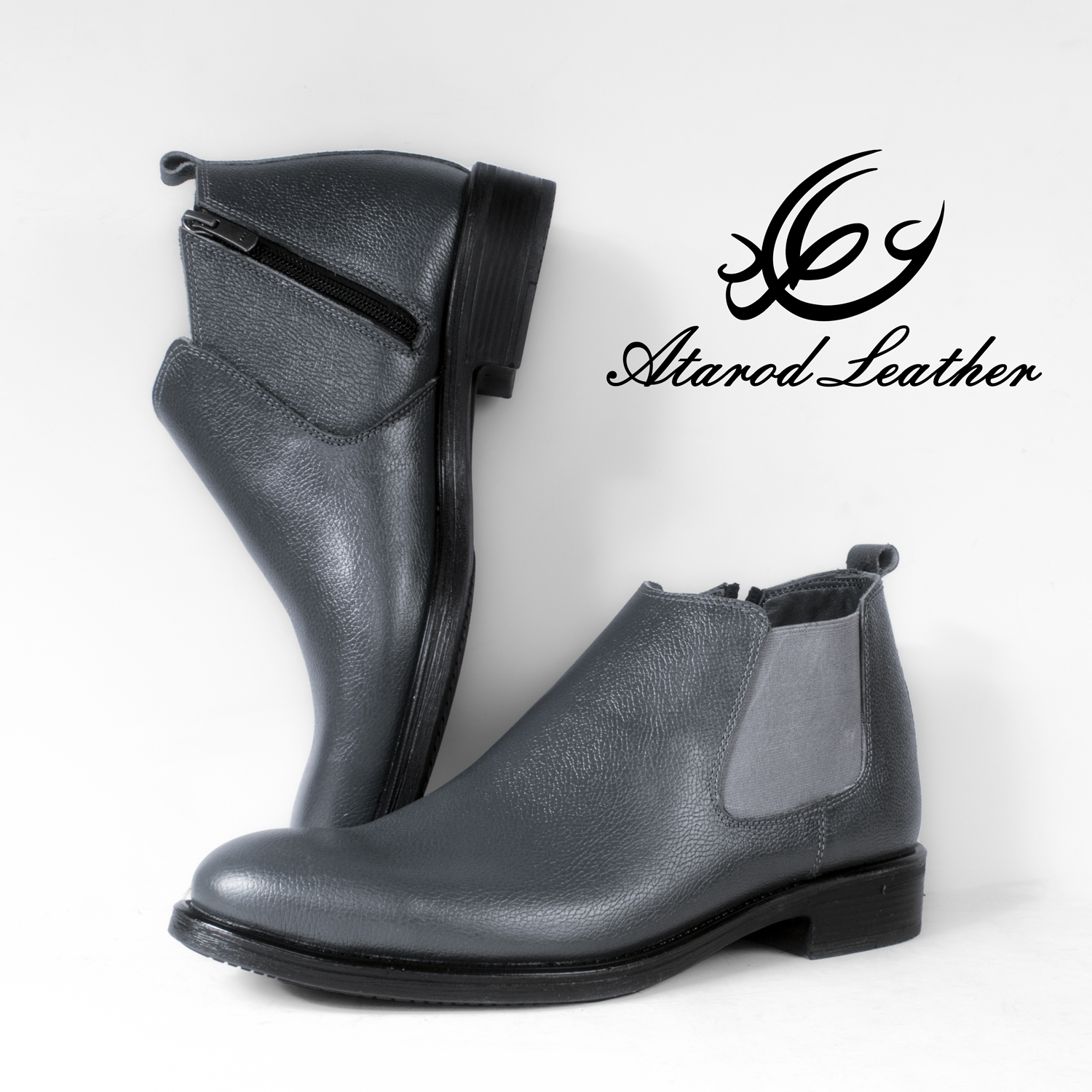 نیم بوت مردانه چرم عطارد مدل چرم طبیعی کد SH107