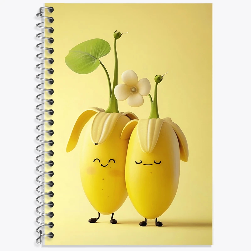 دفتر لغت 50 برگ خندالو طرح میوه های کیوت زرد کد F7292