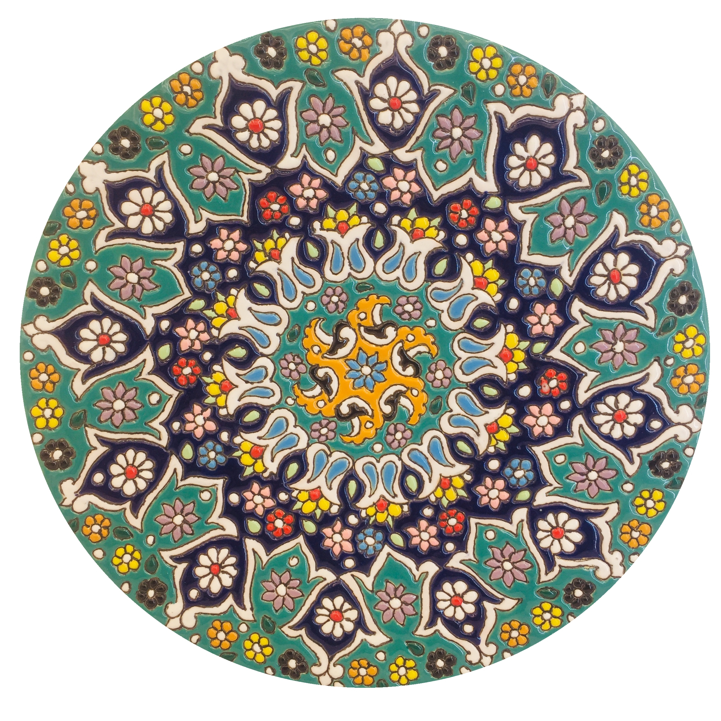 بشقاب میناکاری سفالی زمانیان کد ZMN20010