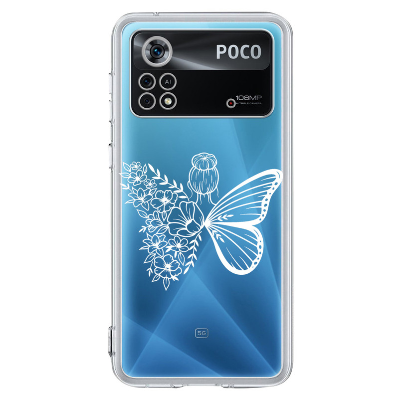 کاور مگافون طرح دختر پروانه ای مدل C53-W مناسب برای گوشی موبایل شیائومی Poco X4 Pro 5G