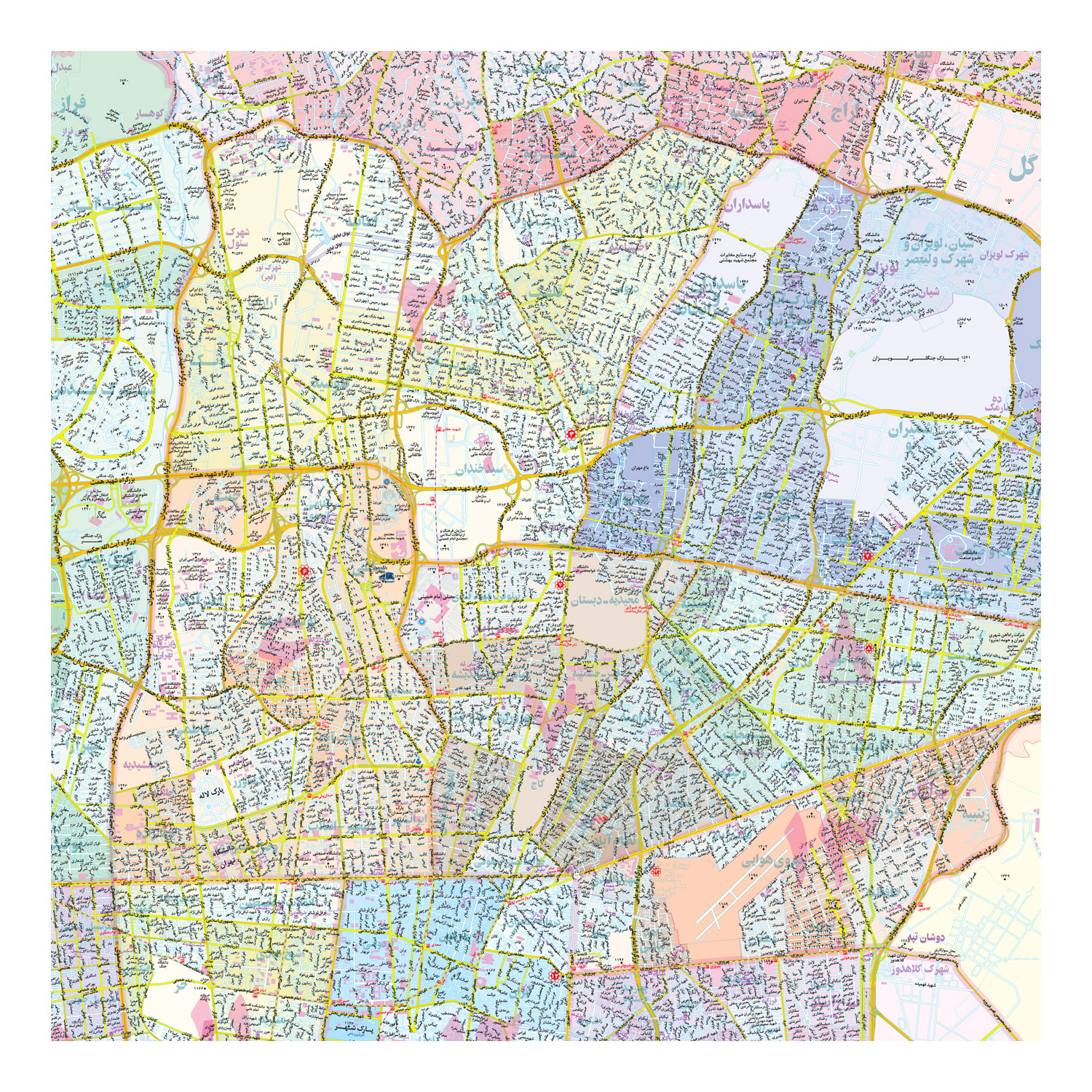 نقشه گیتاشناسی مدل مناطق شهرداری تهران کد 576