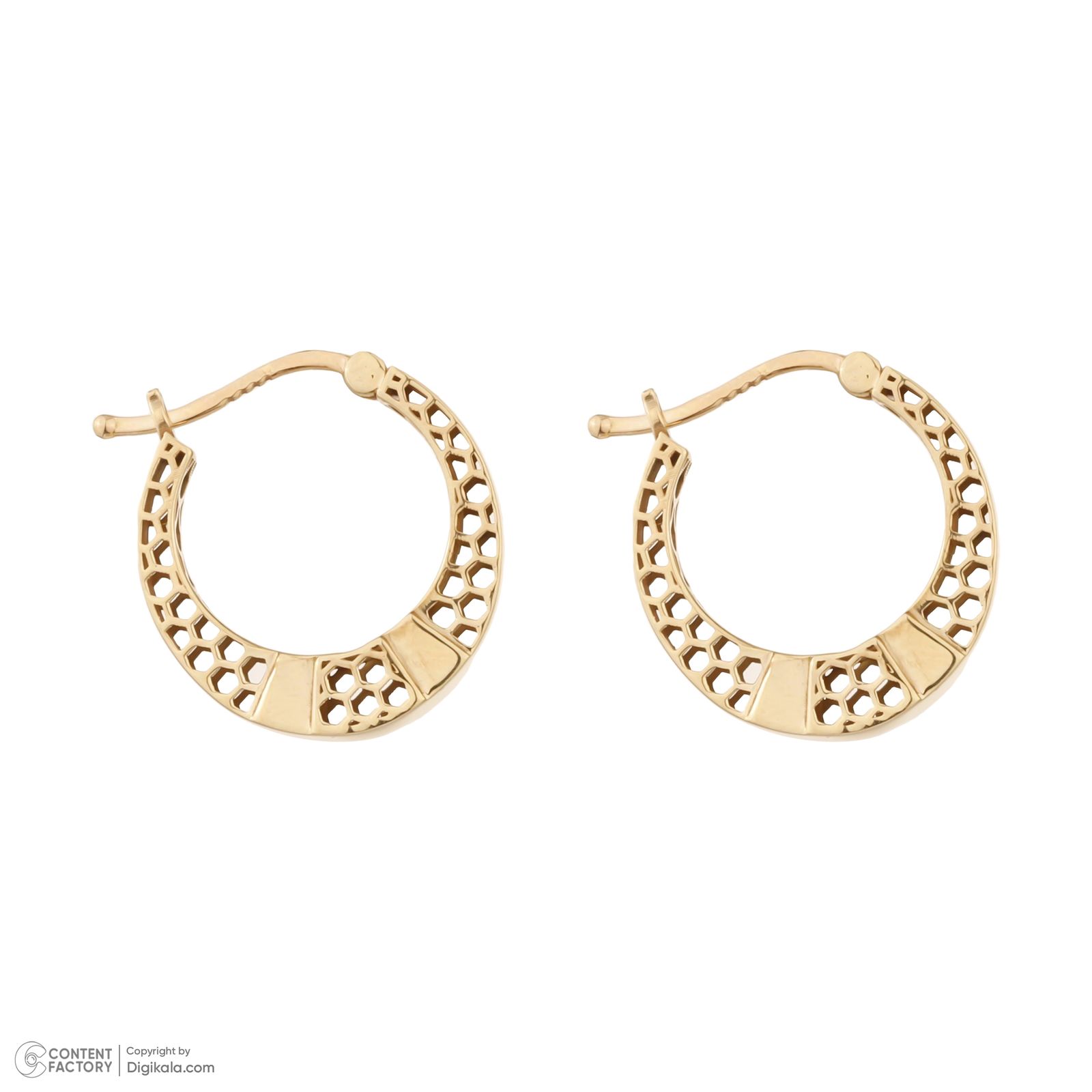 گوشواره طلا کم اجرت 18 عیار زنانه گلدم مدل E-2311010 -  - 3