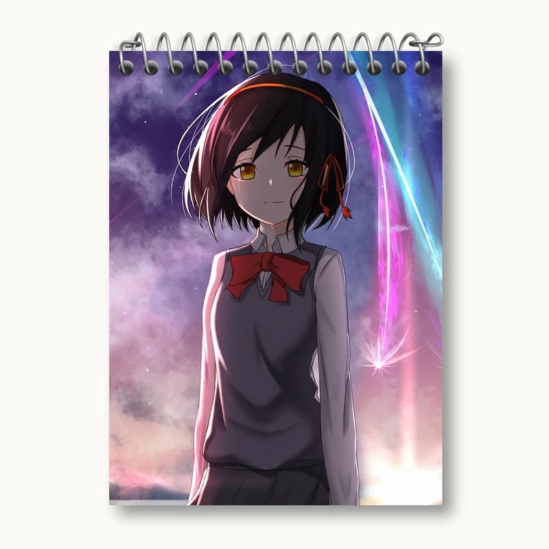 دفتر یادداشت 50 برگ خندالو مدل میتسویا میامیزو انیمه یورنیم Your Name کد 16280