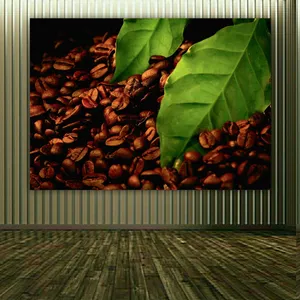 پوستر دیواری طرح دانه قهوه و برگ کد FP103884