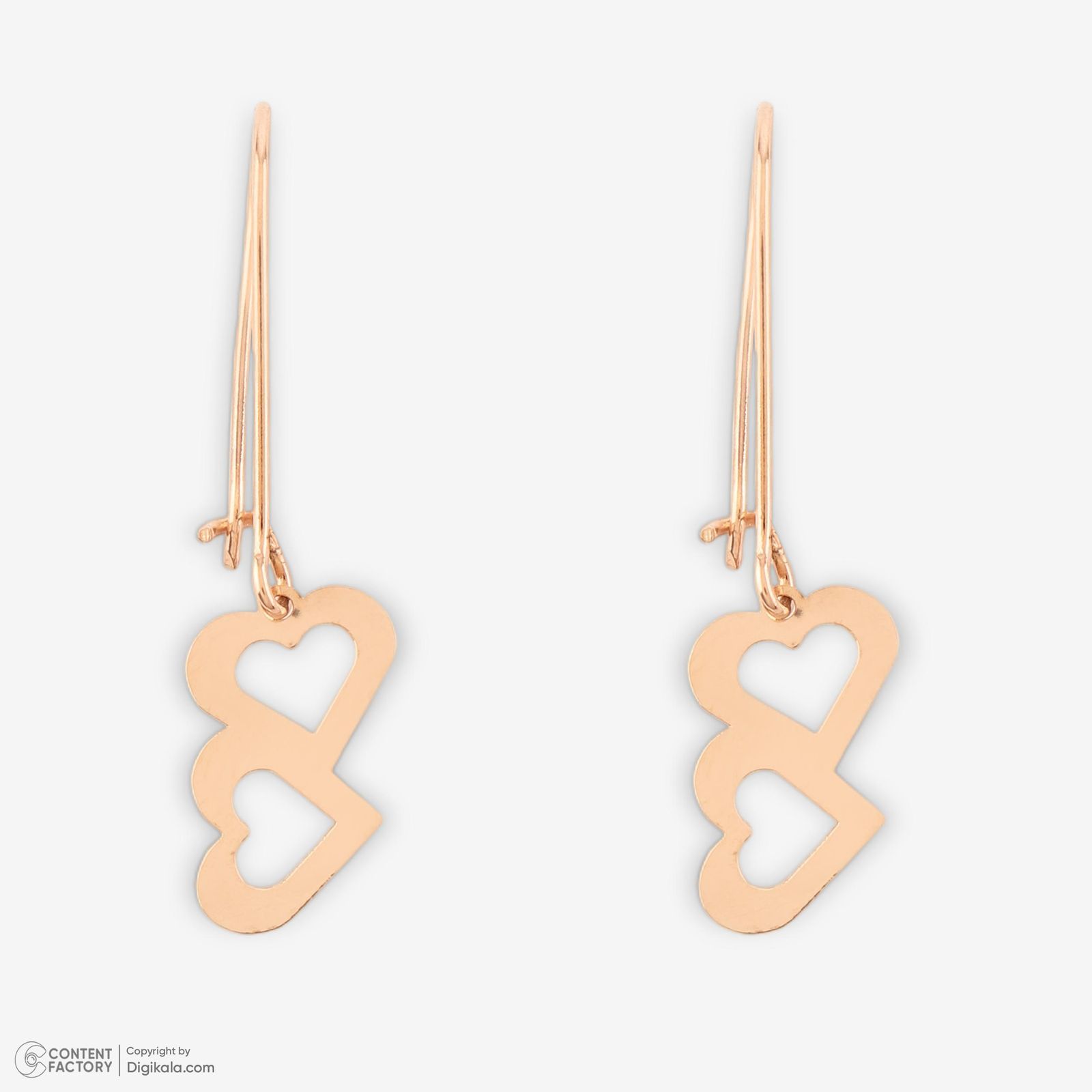نیم ست طلا 18 عیار زنانه حافا گلد مدل قلب کد nim08 -  - 4