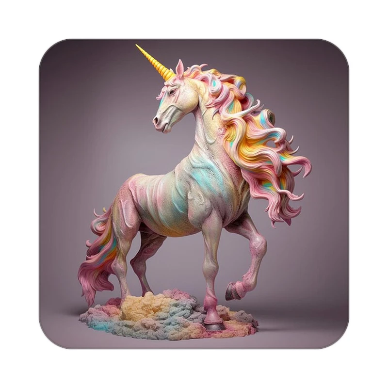 زیر لیوانی کاکتی طرح اسب تک شاخ و یونیکورن مدل mp29082