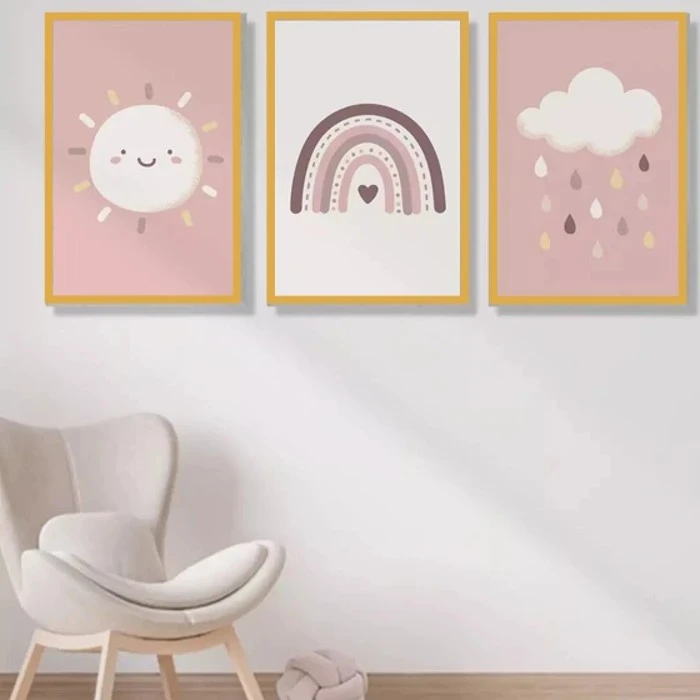 تابلو طرح خورشید و ابر مدل TA648 مجموعه سه عددی