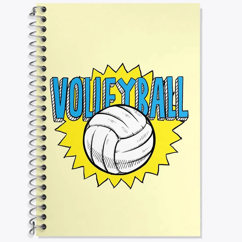 دفتر زبان 50 برگ خندالو مدل سه خط طرح والیبال Volleyball کد 26438