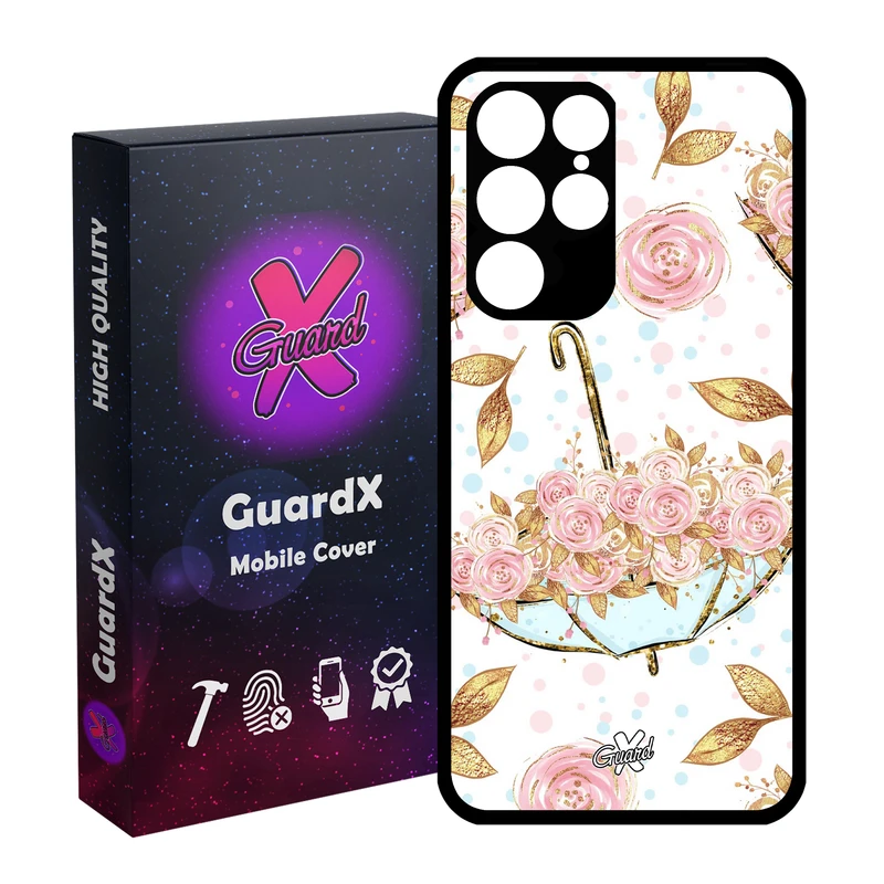 کاور گارد ایکس طرح Flower مدل Glass10107 مناسب برای گوشی موبایل سامسونگ Galaxy S22 Ultra
